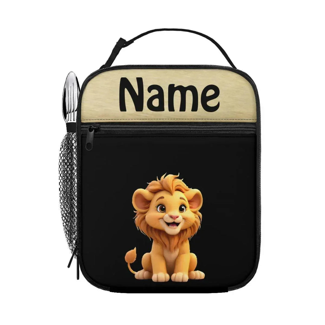 Personalized Lion Kids School Set – Backpack, Lunch Tote & Pen Pouch
