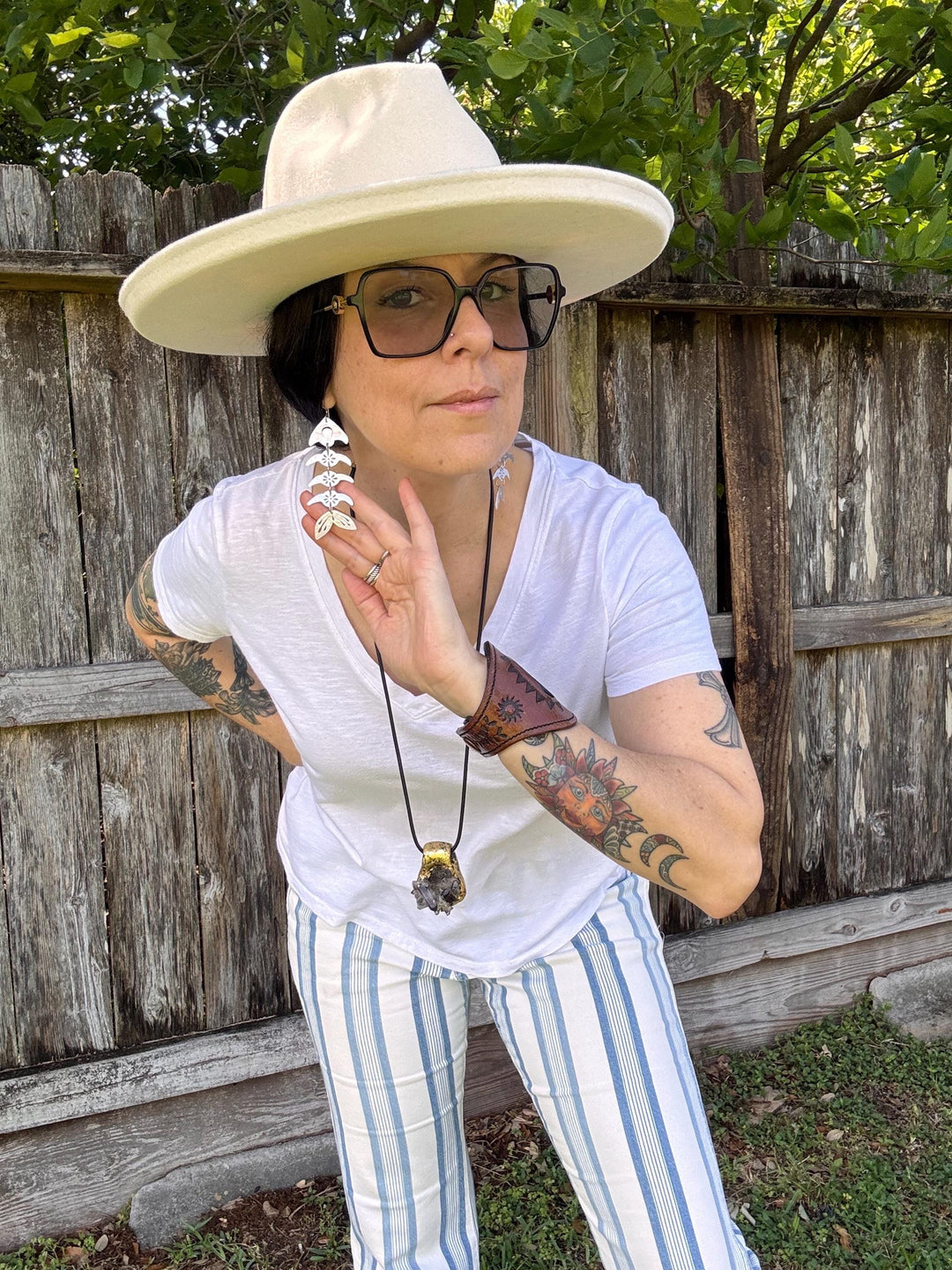 Handmade Fish Bone Earrings | Coastal Metal Statement Jewelry