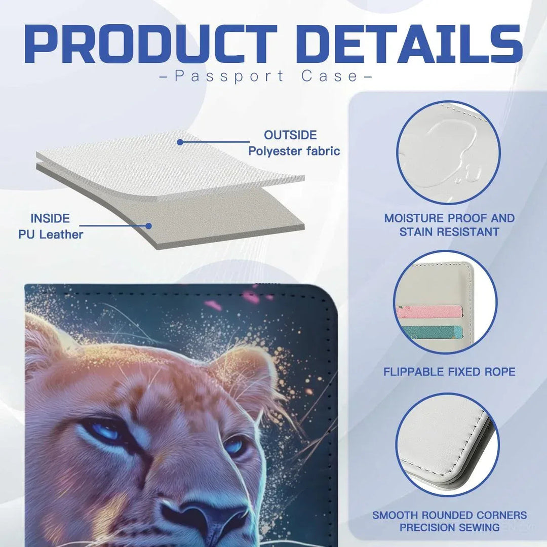 Personalized Galaxy Lion Passport Holder with Name