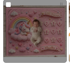 Pink Unicorn Baby Milestone Blanket for Monthly Photos