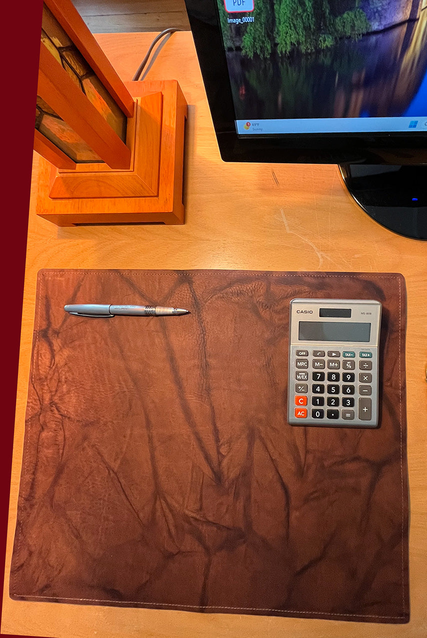Top Grain Leather Desk Pad | Handmade Office Desk Blotter