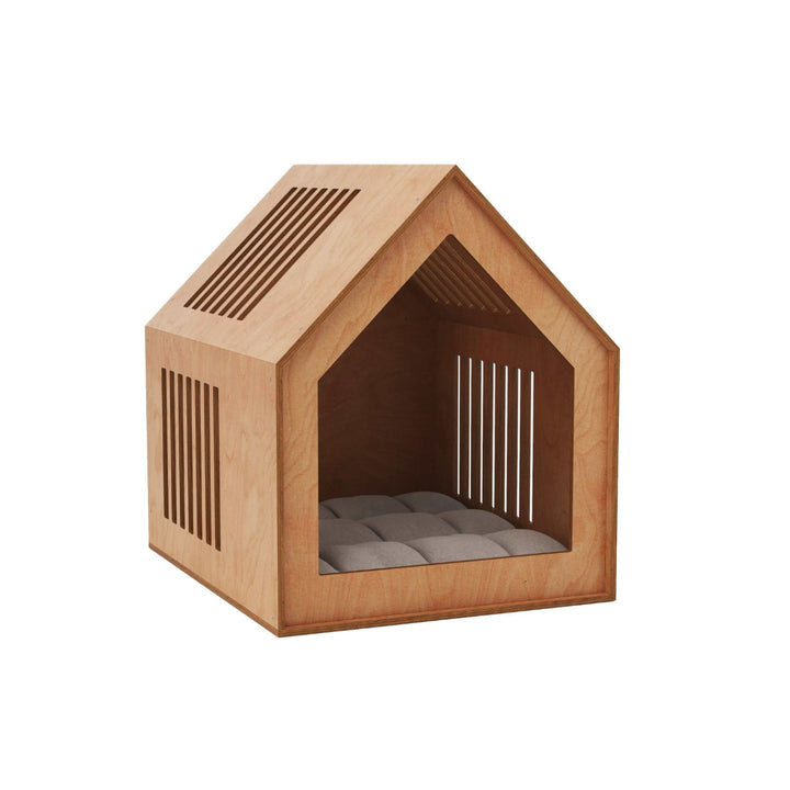 Large Indoor Dog House | Wooden Pet House with Optional Door