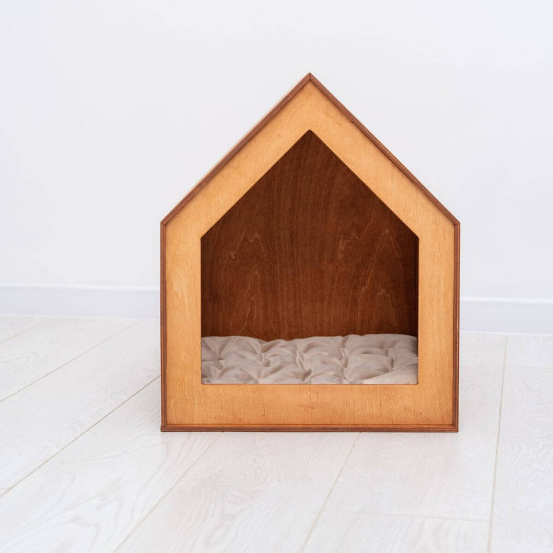 Large Indoor Dog House | Wooden Pet House with Optional Door