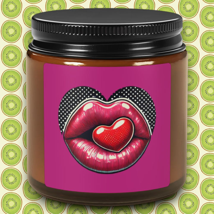 Scented Soy Candle (Multi-Size, Amber Jar) - Kiss Me