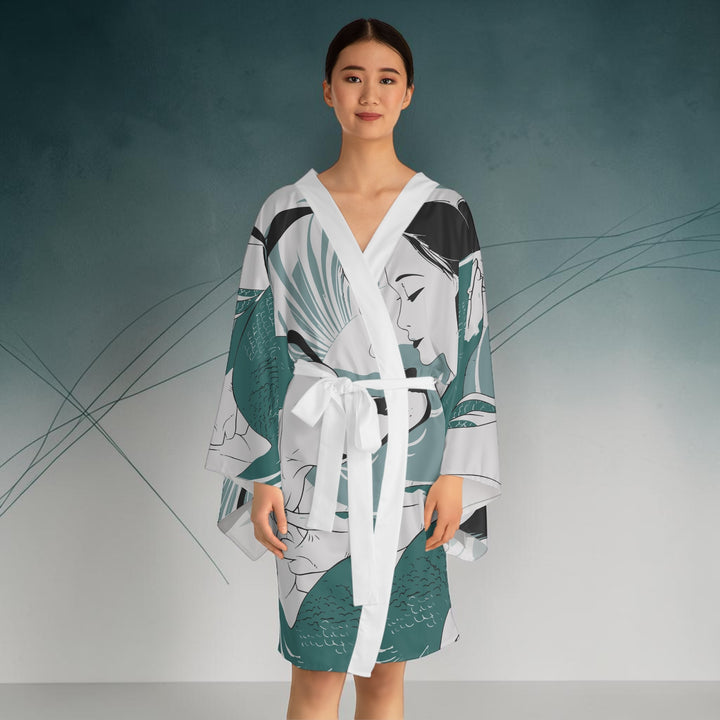 Mermaid with Labrador – Long Sleeve Kimono Robe