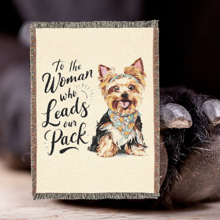 For the Woman Who Leads the Pack – Cozy Woven Blanket for Dog Lovers