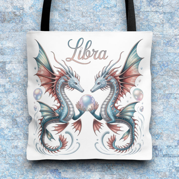 Libra Dragon Tote Bag, Zodiac Sign Tote, Astrological Gift, Fantasy Art Shopper, Unique Astrology Carryall