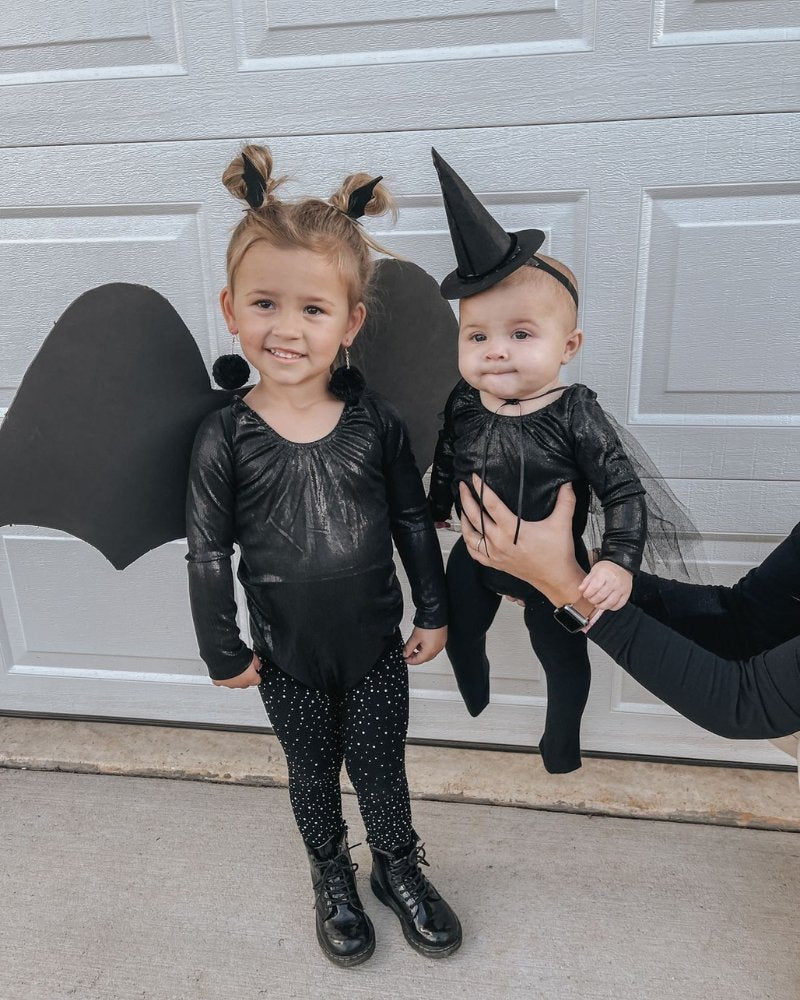 Girls’ Onyx Shimmer Long Sleeve Halloween Leotard