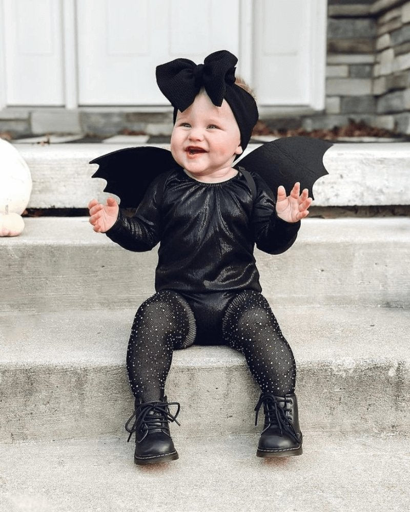 Girls’ Onyx Shimmer Long Sleeve Halloween Leotard