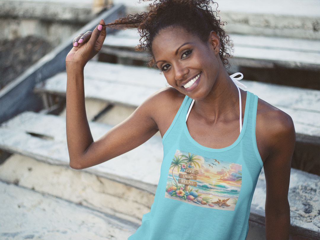 Women's Ideal Racerback Tank - Live, Laugh, Relax