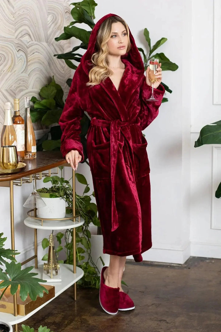Women’s Plush Hooded Robe - Spa-Worthy Comfort at Home