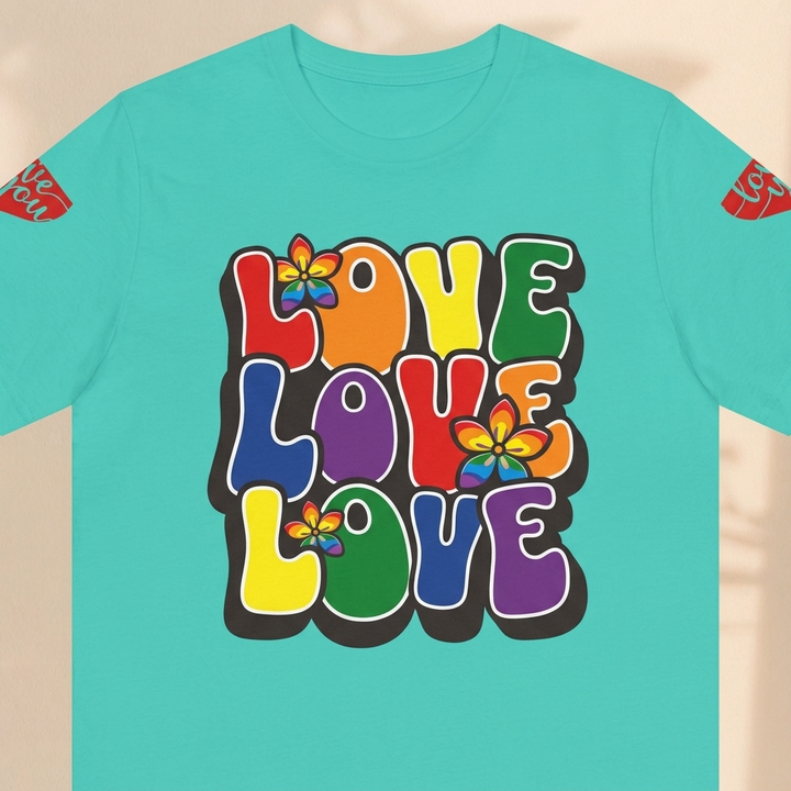 Unisex Jersey Short Sleeve Tee - Love, Love, Love