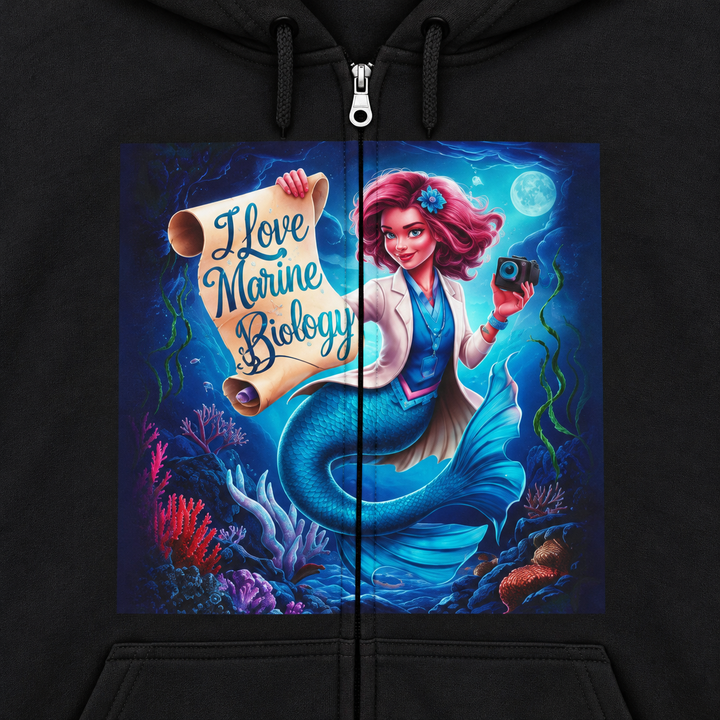 I Love Marine Biology - Unisex Heavy Blend™ Full Zip Hooded Sweatshirt