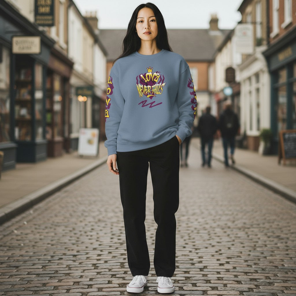 Unisex Lightweight Crewneck Sweatshirt - Love Never Fails