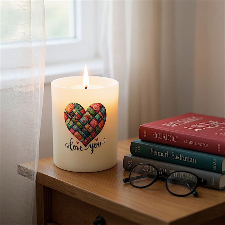 Frosted Glass Candle, 11oz - Love You