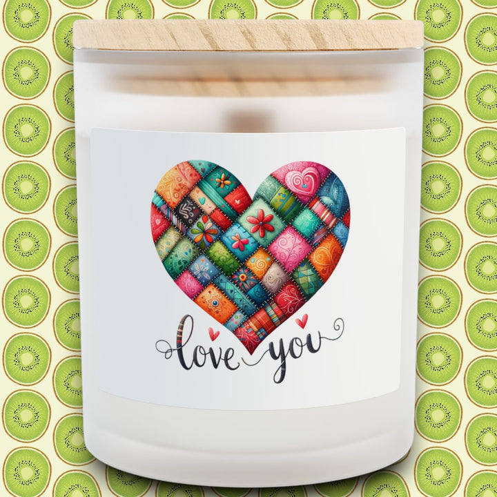 Frosted Glass Candle, 11oz - Love You