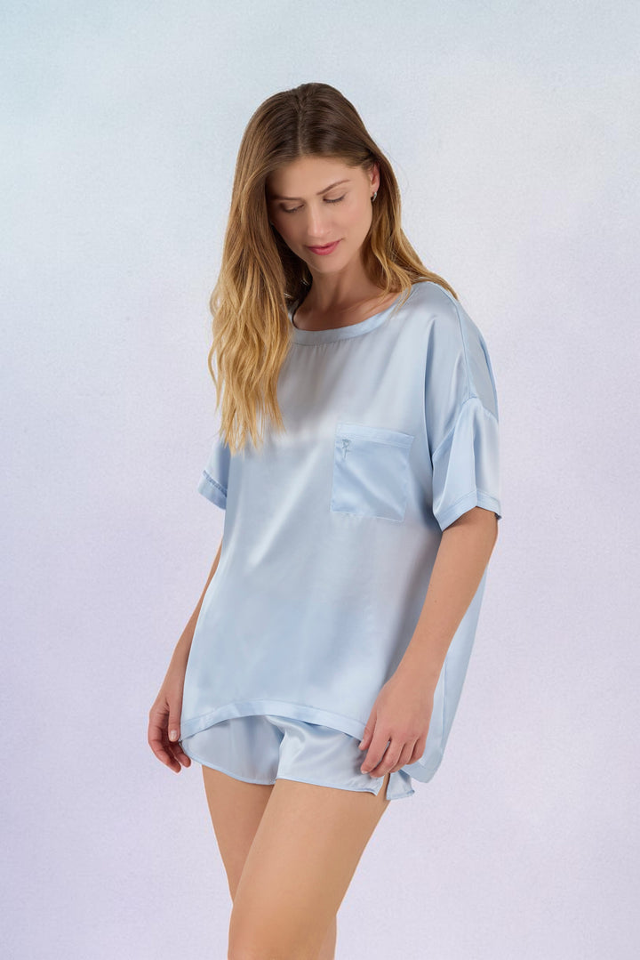 Luna Boyfriend Tee and Shorts Pajama Set