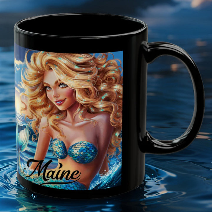 Black Mug (11oz, 15oz) - Maine Mermaid