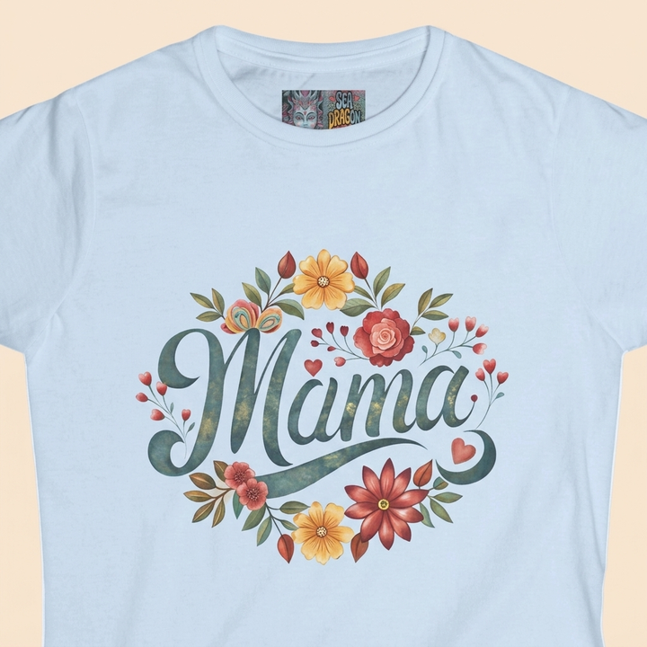 Mama Floral Women's Softstyle Tee - Perfect Gift for Moms