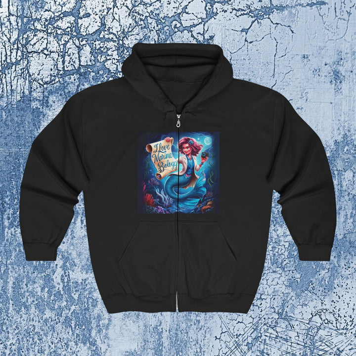 I Love Marine Biology - Unisex Heavy Blend™ Full Zip Hooded Sweatshirt