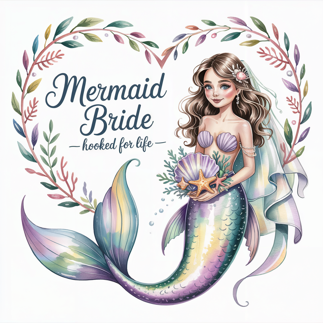 Mermaid Bride T-Shirt, Bridal Party Shirt, Destination Wedding Attire, Beach Wedding Gift, Under the Sea Themed Shirt