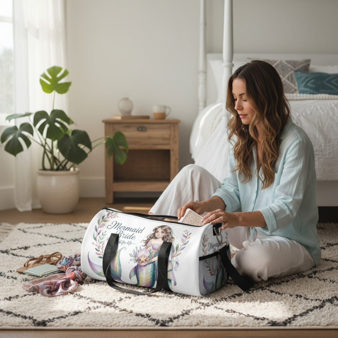 Mermaid Bride Duffel Bag – Bachelorette Party & Bride-to-Be Gift