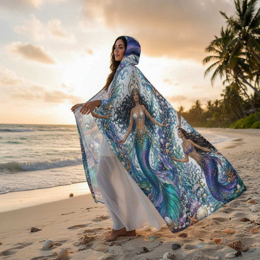 Mermaid Unisex Hooded Cloak