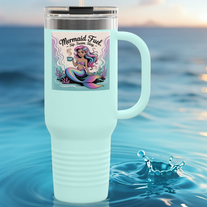 Magical Mermaid Fuel Insulated Travel Mug | 40oz Fantasy Drinkware for Beach Lovers, Gifts for Her