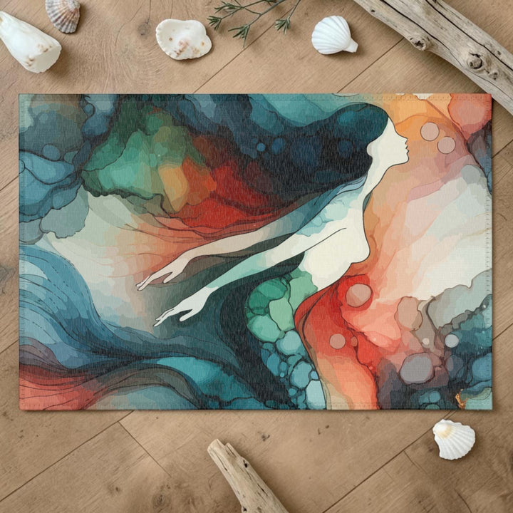 Watercolor Mermaid Area Rug