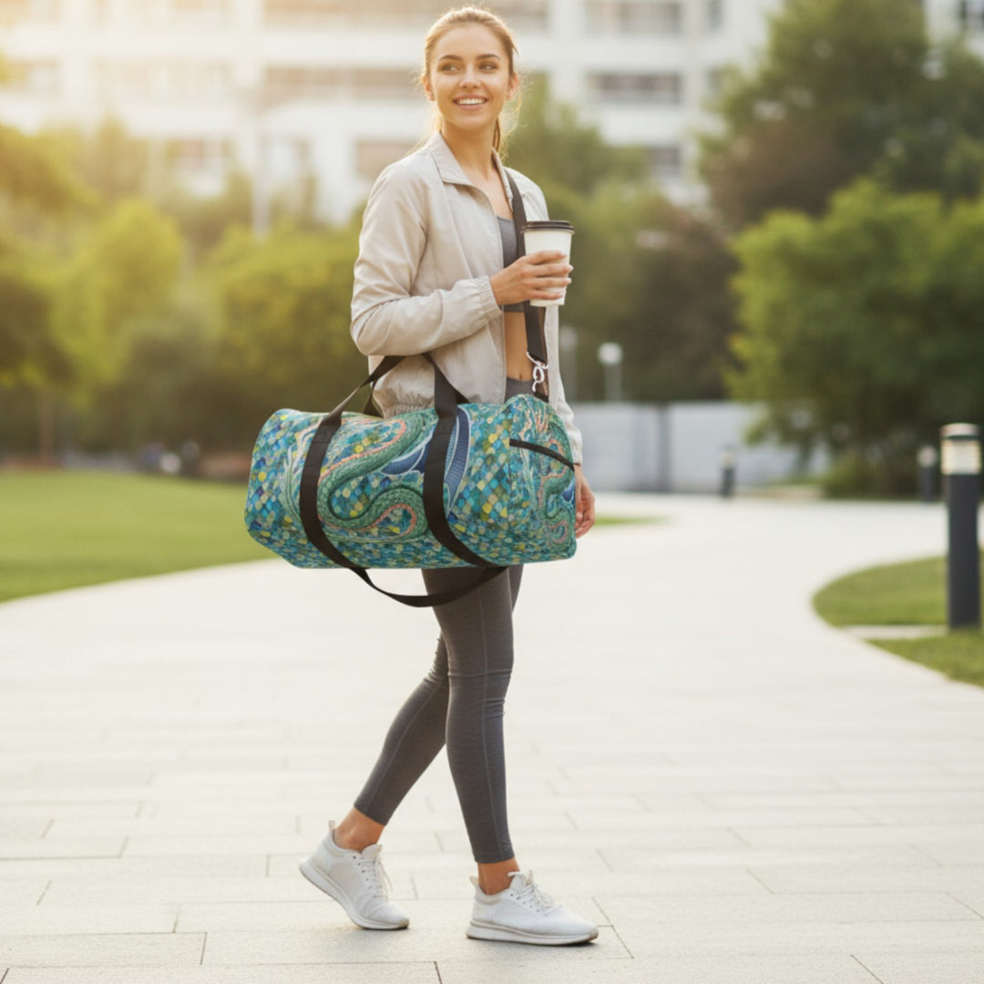 Dragon Design Mermaid Scale Duffel Bag – Travel, Gym, Sports & Weekend Tote Gift