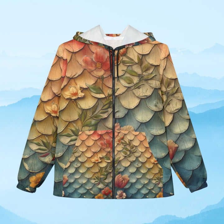 Windbreaker Jacket - Floral Mermaid Scales