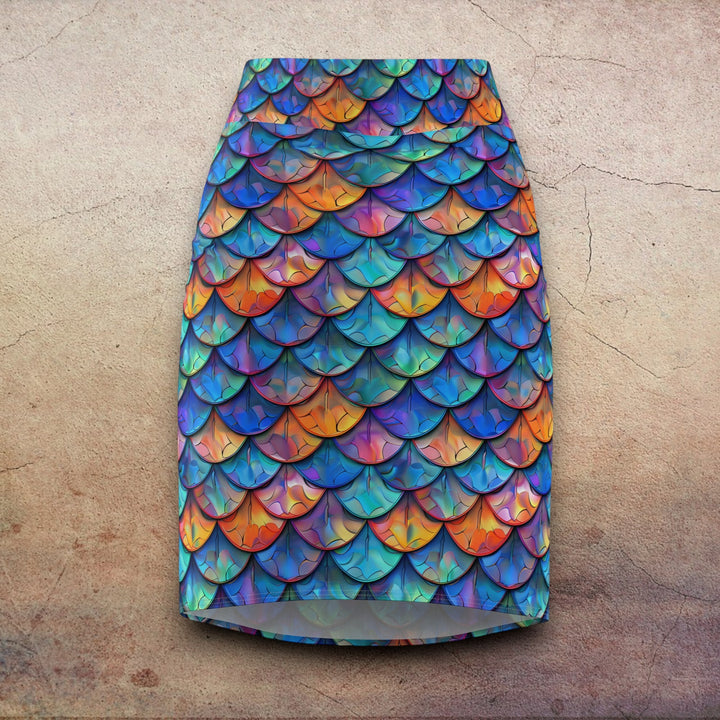 Women's Pencil Skirt - Color Me Mermaid