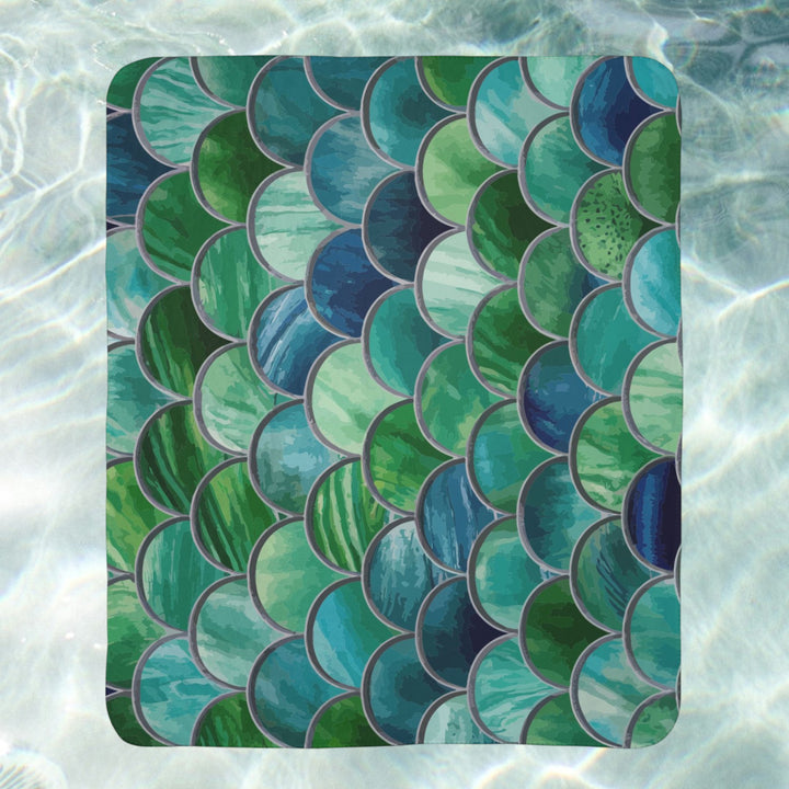 Fleece Sherpa Blanket - Mermaid Scales