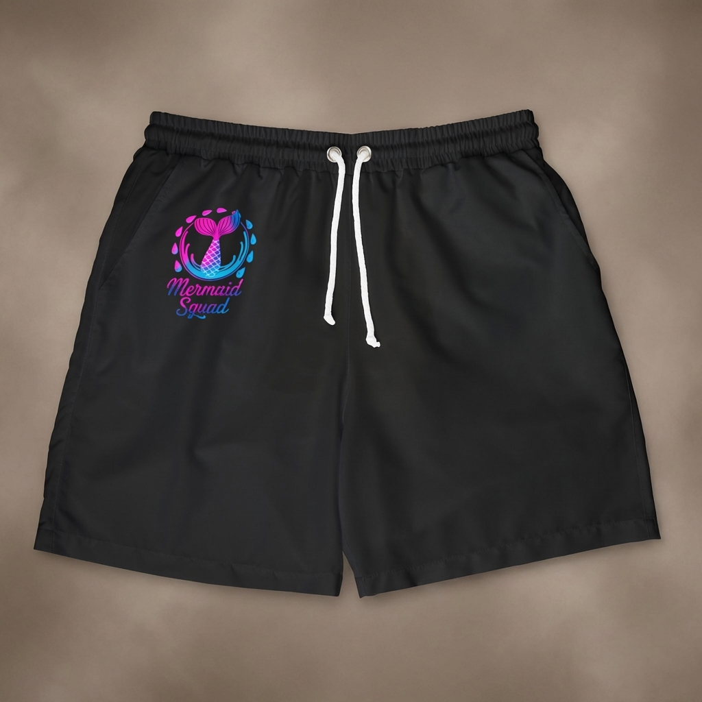 Mermaid Squad Unisex Swim Shorts - Fun Beachwear for Summer Adventures