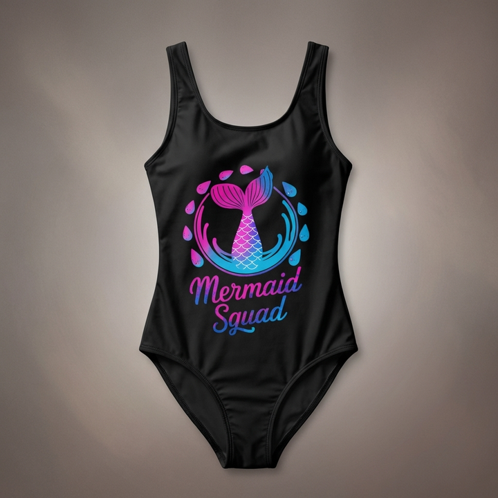 Mermaid Squad Vintage Swimsuit for Women - Fun & Stylish Swimwear