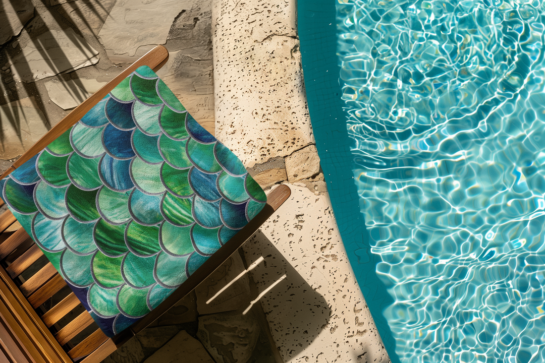 Beach Towel - Tile Mermaid Scales
