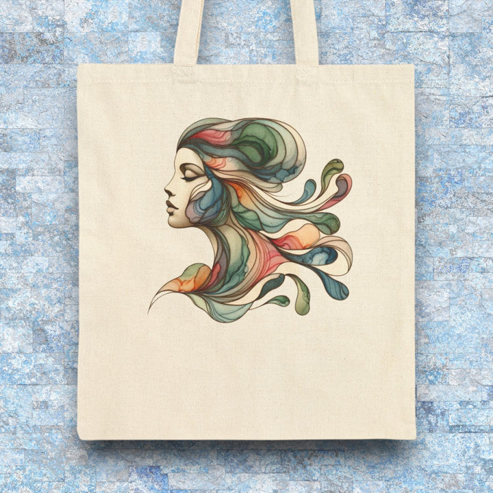Cotton Canvas Tote Bag - Mermaid Waves