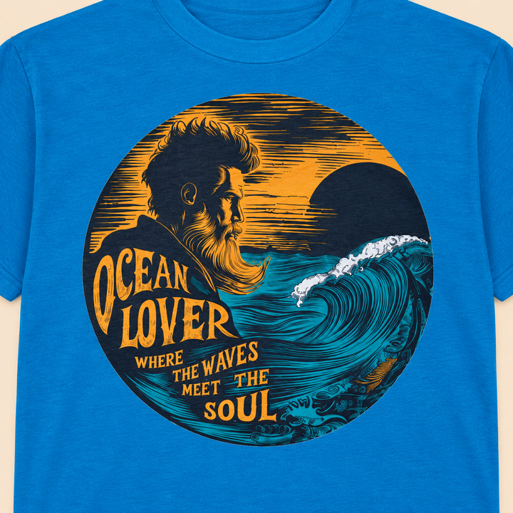 Unisex Cotton Crew Tee - Ocean Lover Soul