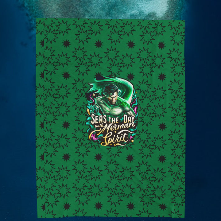 Velveteen Plush Blanket - Seas the Day the Merman Way