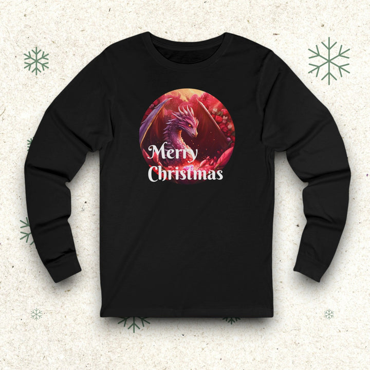 Unisex Jersey Long Sleeve Tee - Merry Christmas In Black