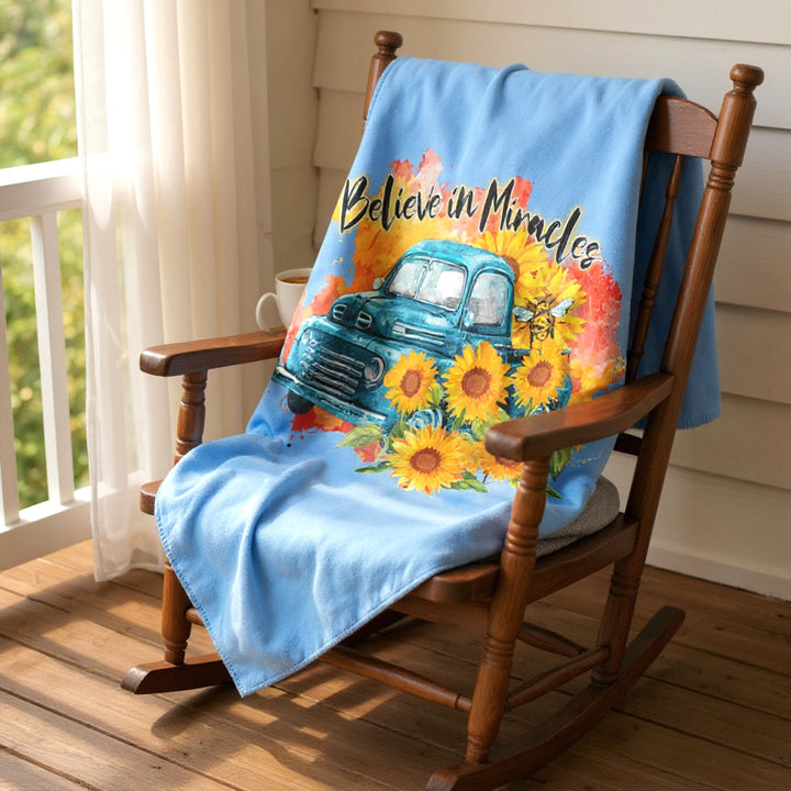 Believe in Miracles Sherpa Fleece Blanket