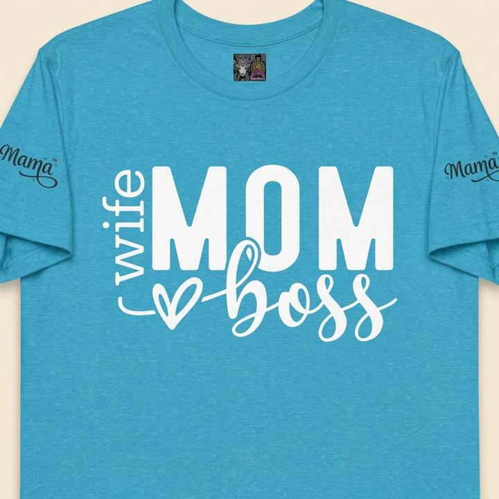 Mom, Wife, Boss Jersey Short Sleeve Tee - Perfect for Casual Everyday Wear