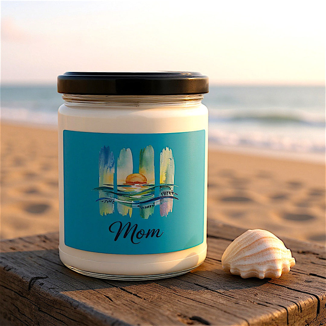 Mom Scented Soy Candle - 9oz - Ocean Sunset Design