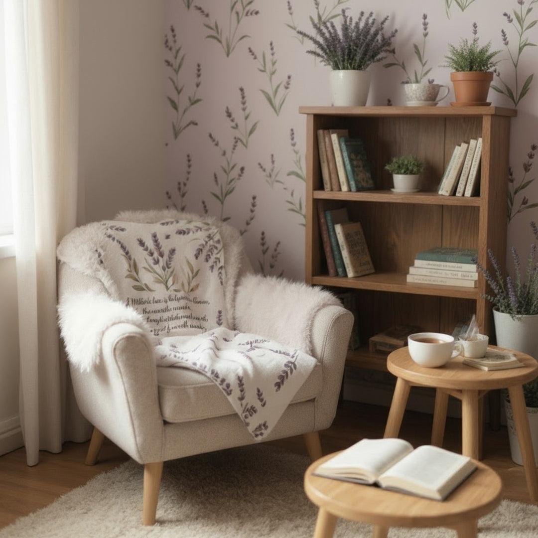 Lavender Floral Plush Blanket – "A Mother’s Love"