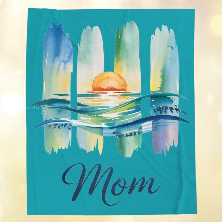 Ocean Loving Mom Velveteen Plush Blanket – A Hug from the Sea