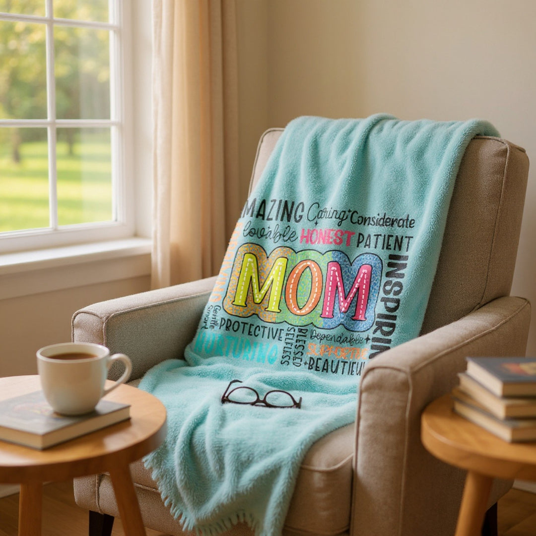Mom Appreciation Velveteen Plush Blanket - Soft & Cozy Gift for Mother's Day