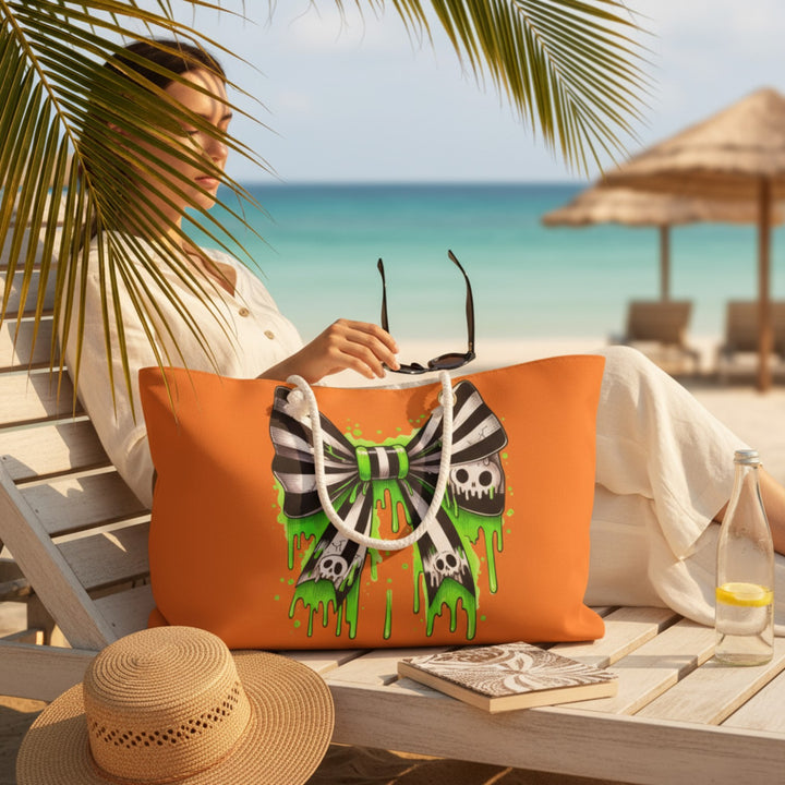 Gothic Skull Bow Weekend Bag – Travel Tote & Stylish Gym Ba
