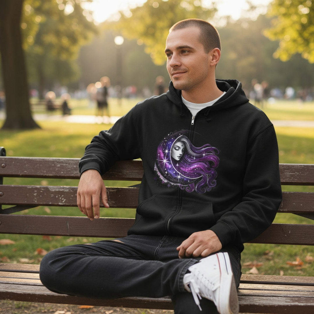 Moon Goddess - Unisex Heavy Blend™ Full Zip Hooded Sweatshirt