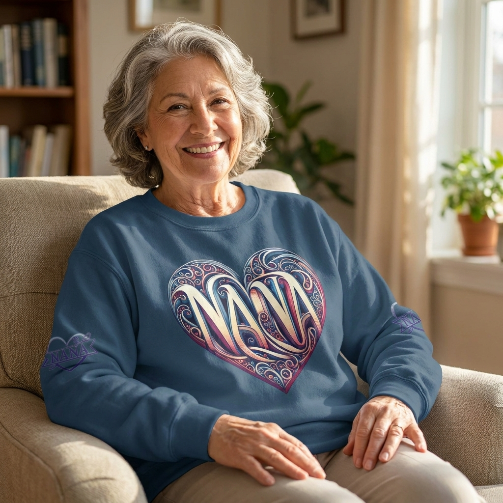 Nana Heart Design Unisex Crewneck Sweatshirt - Cozy Gift for Grandmothers