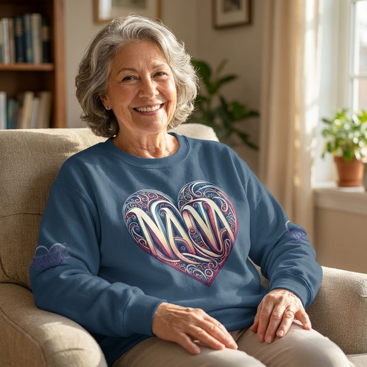 Nana Heart Design Unisex Crewneck Sweatshirt - Cozy Gift for Grandmothers